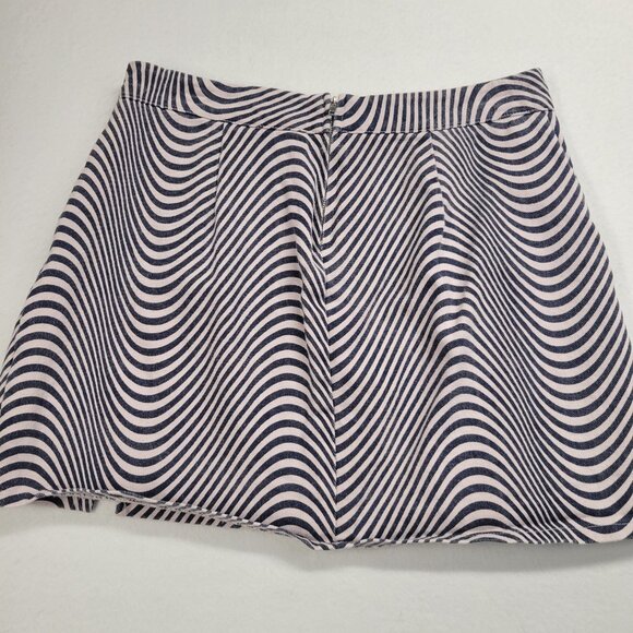 Altard State Skirt Womens Large Wavy Line Retro Mini Denim Skirt Hippie Boho - Picture 6 of 9